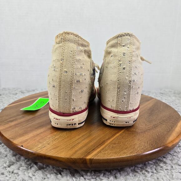 Converse CTAS All Star Lux Hi Beige Perforated Y2K Hidden Wedge Sneaker Womens 6 - Picture 3 of 13
